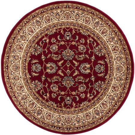 RICKIS RUGS Sarouk Traditional Round Rug, Red - 3 ft. 11 in. RI2683871